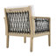 Fauteuil club d'extérieur en bois d'acacia avec corde tissée à la main