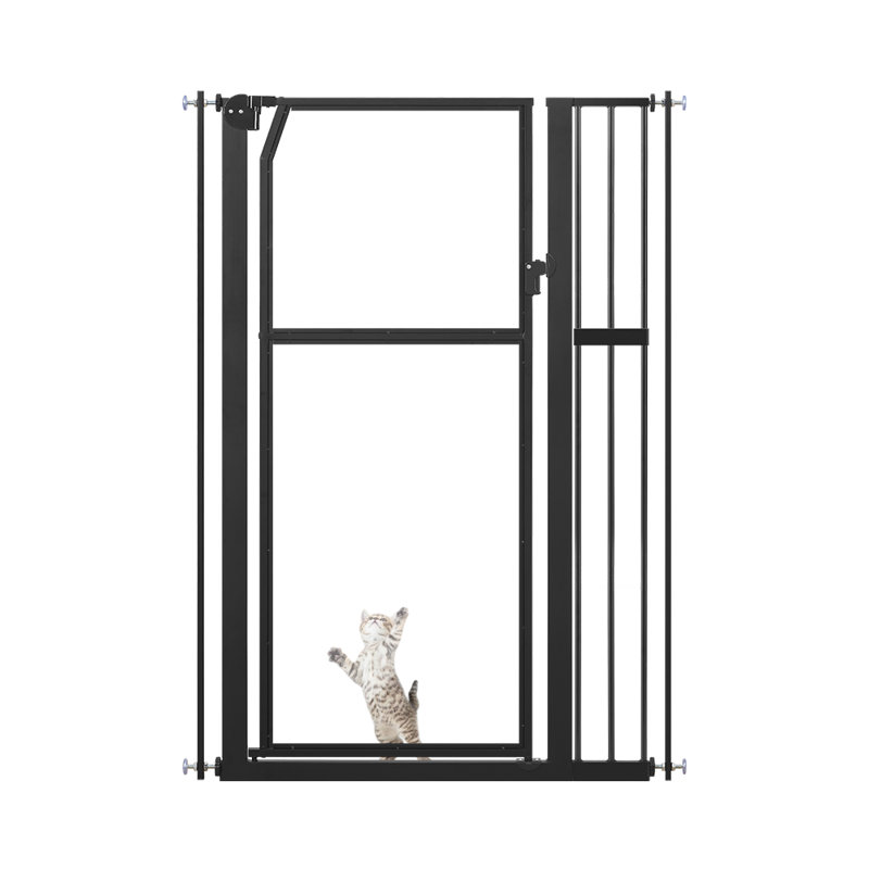 Pressure Mounted Pet Gate, Black, 75cm - 85cm W