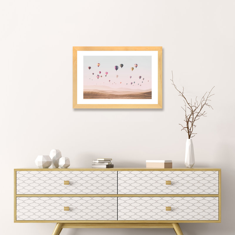 « air balloons », photographie, H 16 po x l 24 po x P 1 po, Papier encadré de bois naturel