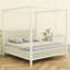 Lit plateforme à baldaquin en bois traditionnel avec lattes de soutien-130165800-130165804