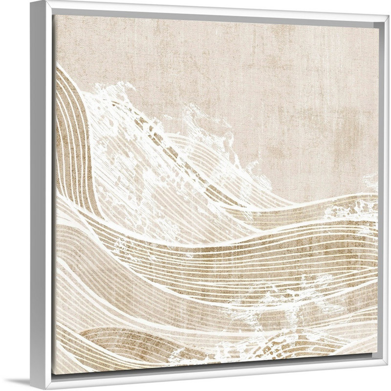«Tidal Waves I» par Eva Watts - reproduction d'art sur toile, Cadre blanc, 32" H x 32" W x 1.75" D