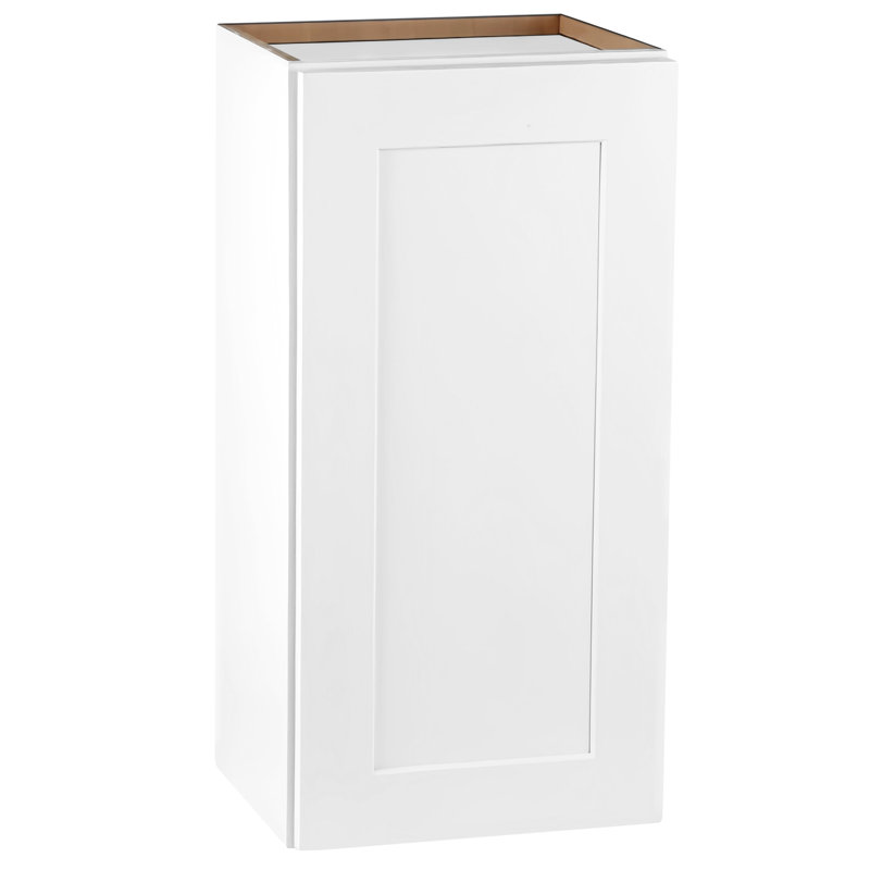 Armoire murale à porte simple en bois massif blanc pour le rangement dans le garage de la salle de bain, tablettes réglables, charnières à fermeture en douceur, assemblage facile par clic, l 15 po x P 12 po x H 30 po, finition laquée, à nettoyer, imperméable