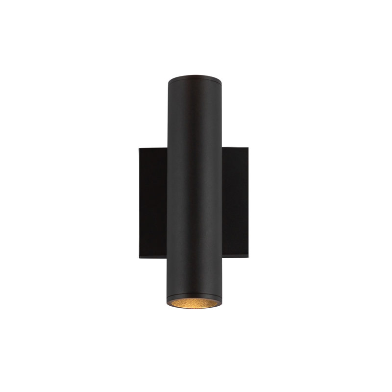 Lorna 2 - Light LED Flush Mounted Sconce, Black, 9" H x 4.63" W x 3" D, 14 W