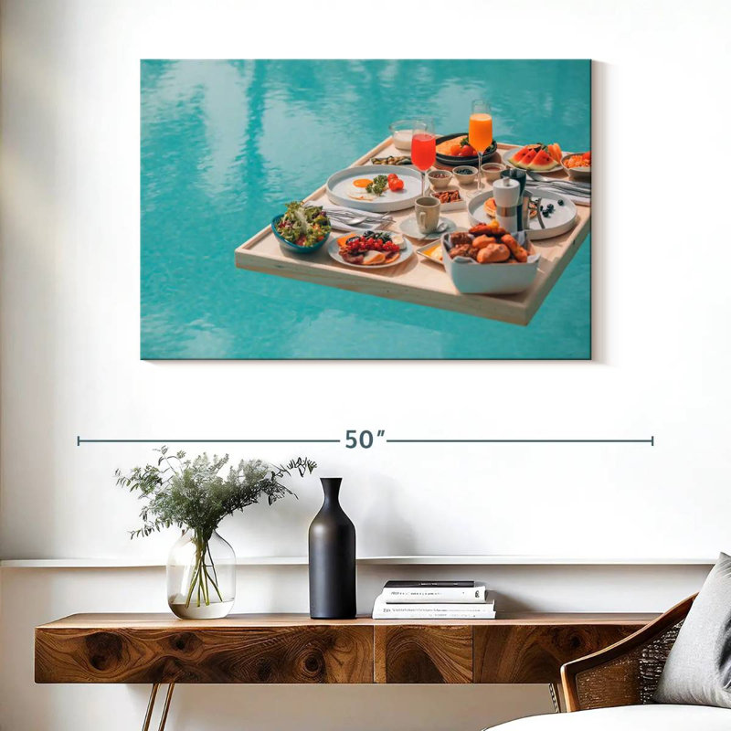 Petit déjeuner à la piscine flottante Yarlin, H 26 po x l 39 po