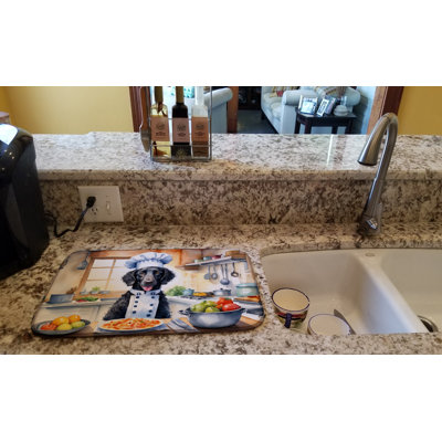 Curly-Coated Retriever The Chef Dish Drying Mat