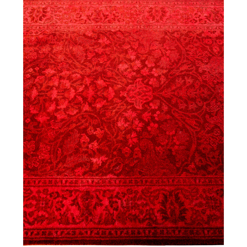 Overdyed Hand-Knotted Wool Modern-Contemporary Pink Runner 2' 7" x 18' 5"