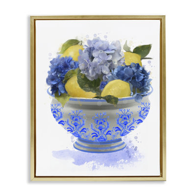 Cadre flottant hydrangea et citron bol, design par Matthew Piotrowicz