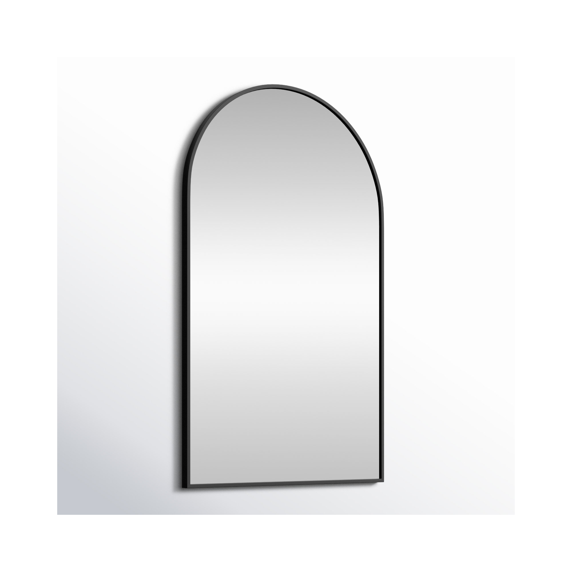 Sabine Metal Arch Wall Mirror, 40" x 24", Black
