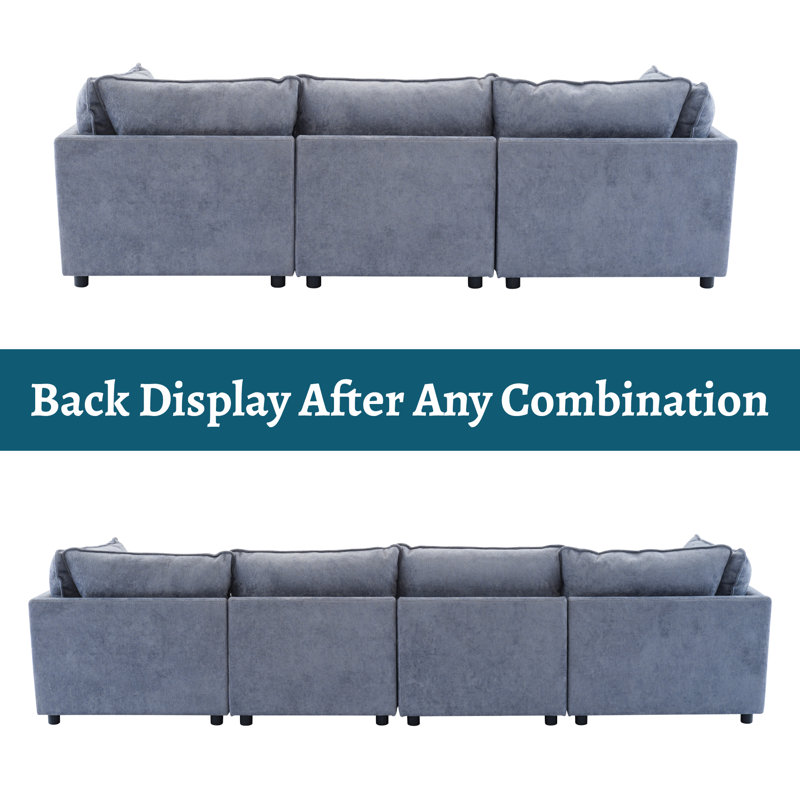 106.77” W Oversized 6-Seater Modular Sofa | Comfort & Style