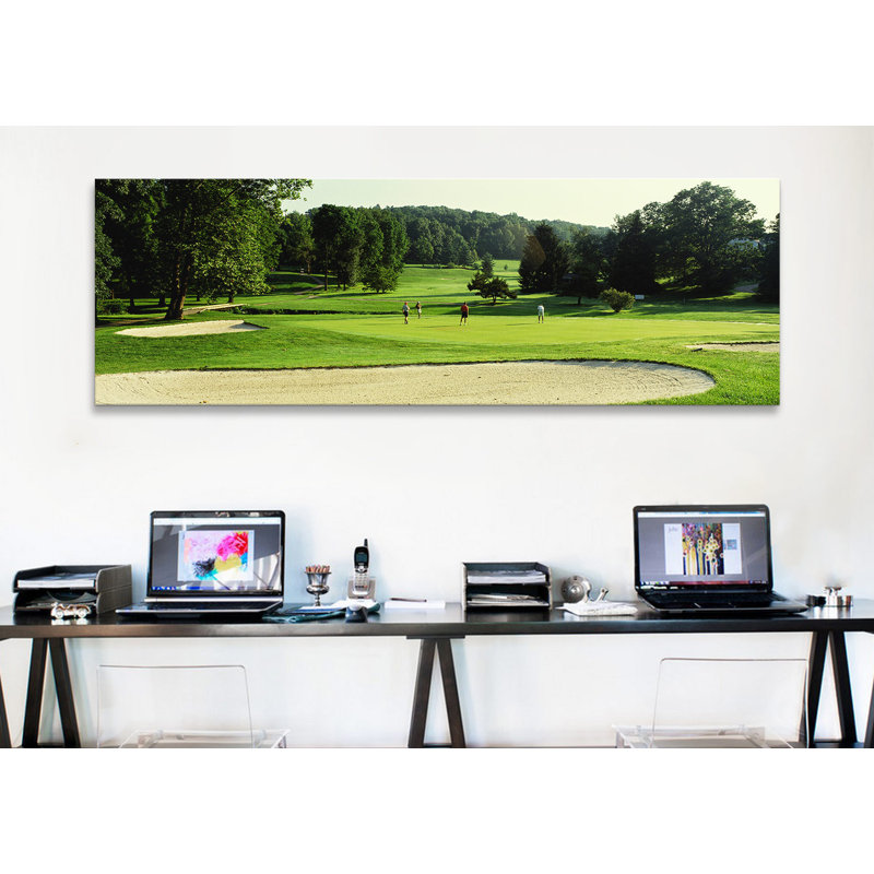 « quatre personnes jouant sur un parcours de golf, maryland », reproduction de photo sur toile, H 12 po x l 36 po x P 1,5 po