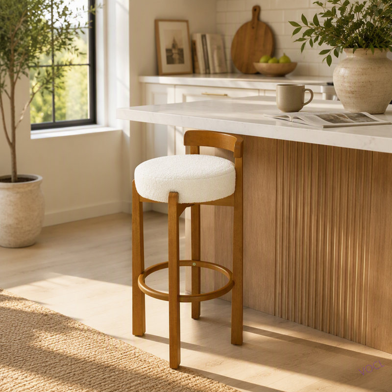 Ensemble de 2 tabourets de bar Elise, Blanc