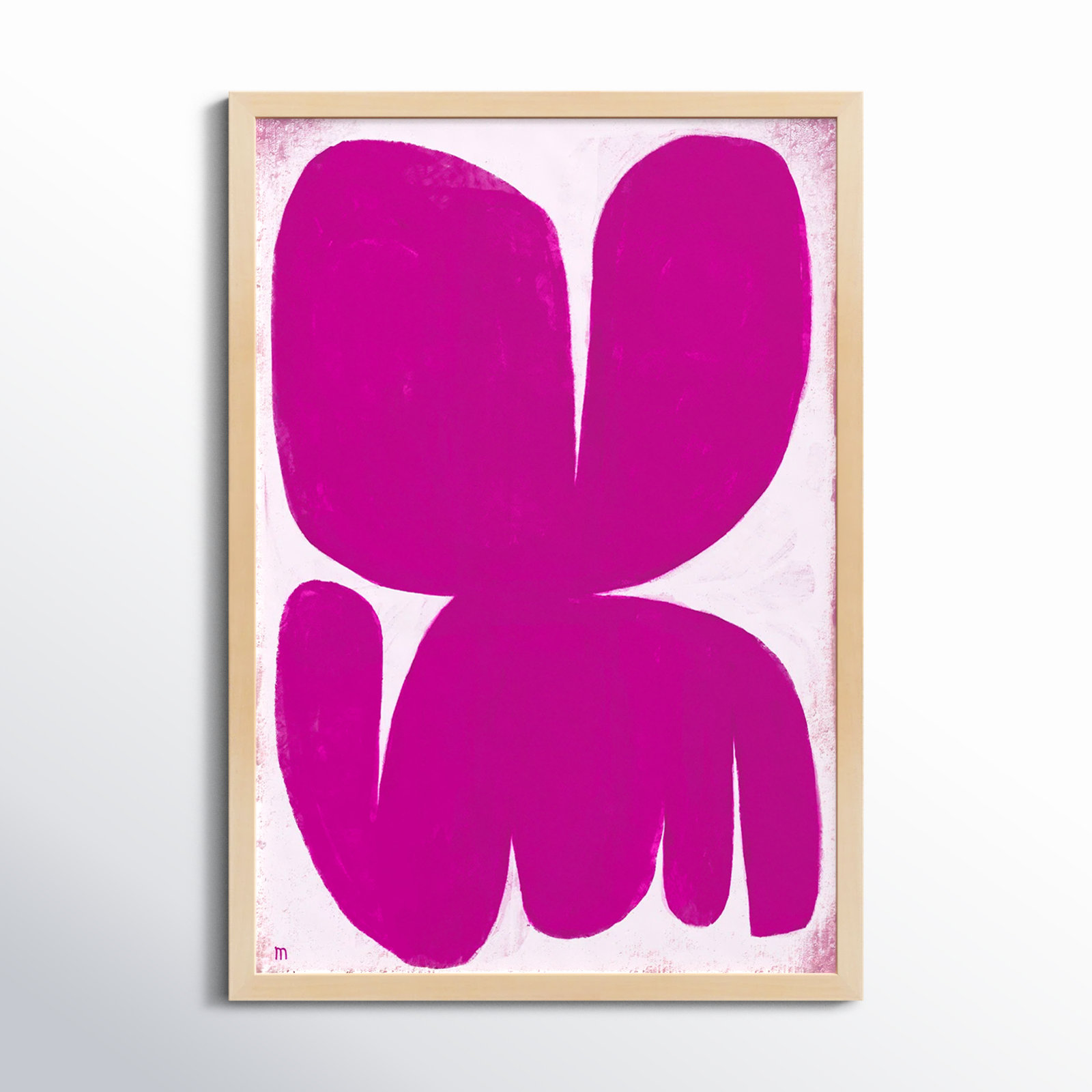 Magenta Moth by StudioM, Black, 25" H x 17.5" W x 1.25" D
