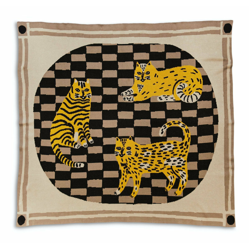 Three Of Cats Throw Blanket, Leopard's Bane