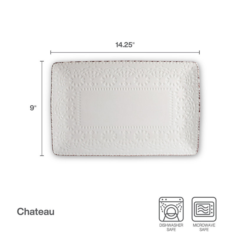 Pfaltzgraff Chateau 14.75 in. Rectangular Serving Platter