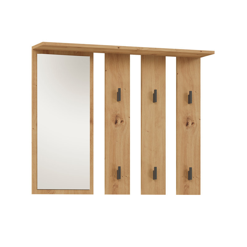 Novick Solid Wood Wall 6 - Hook Coat Rack, Artisan Oak
