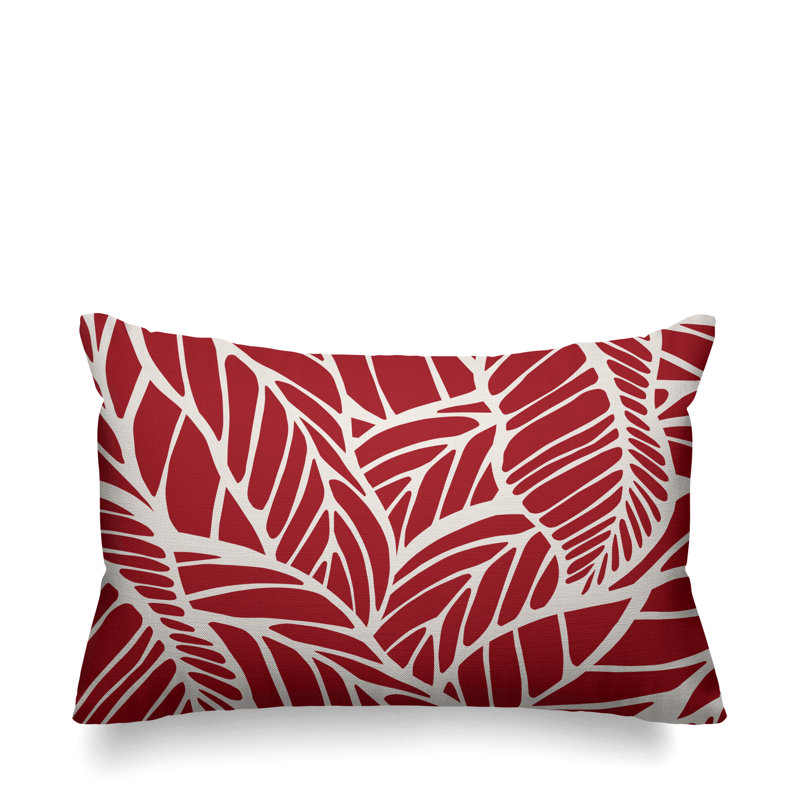 Housse et insert de coussin extérieur d'extérieur, Rouge, 14 po x 20 po, Rectangle