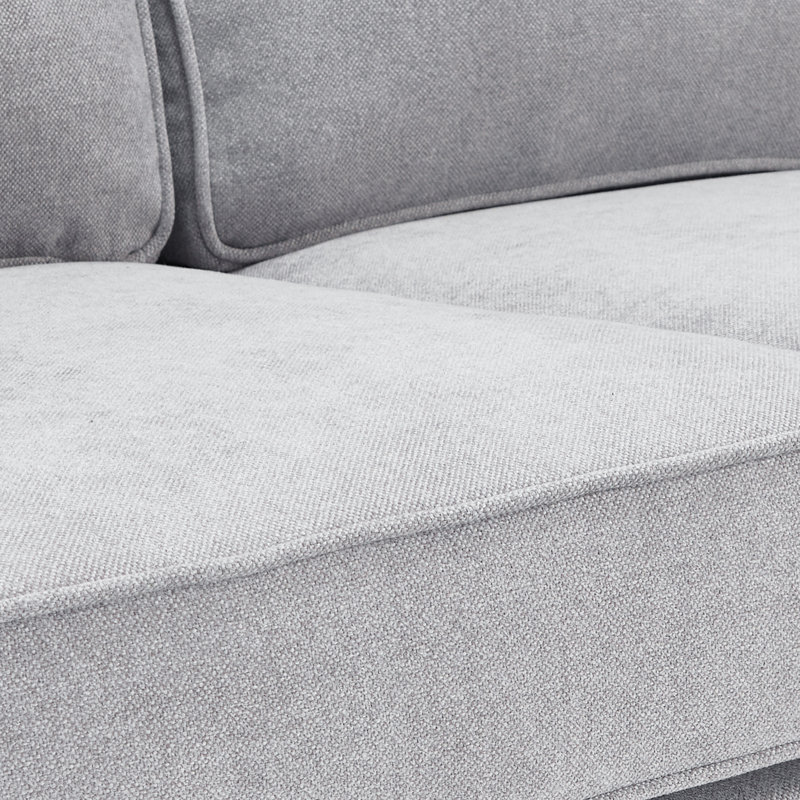 Inayat 2-Piece Upholstered Square Arm Sofa Set, 2 Pieces: Sofa, Chair, Dark Grey