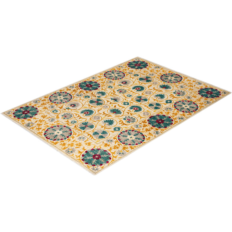 Suzani One-of-a-Kind 6' 4" X 9' 2" Hand Knotted Area Rug
