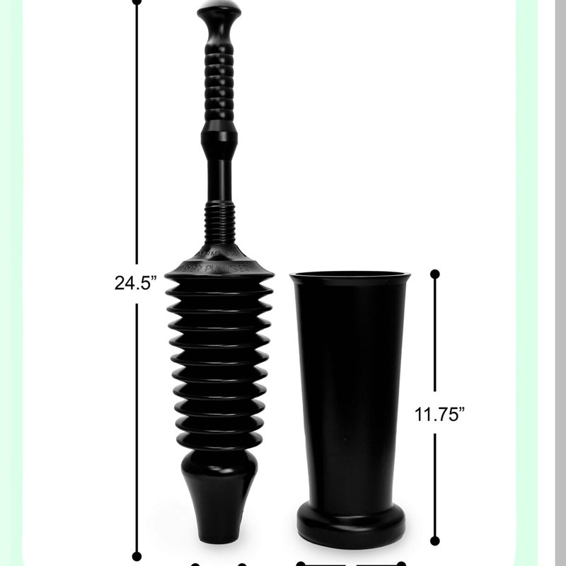 EcoFlush 1.6G Low-Flow Toilet with Funnel Nose Design and Tall Black Bucket