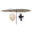 Parasol de patio double 15 x 9 pi - Très grande terrasse pour l'extérieur, avec manivelle et évent imperméable