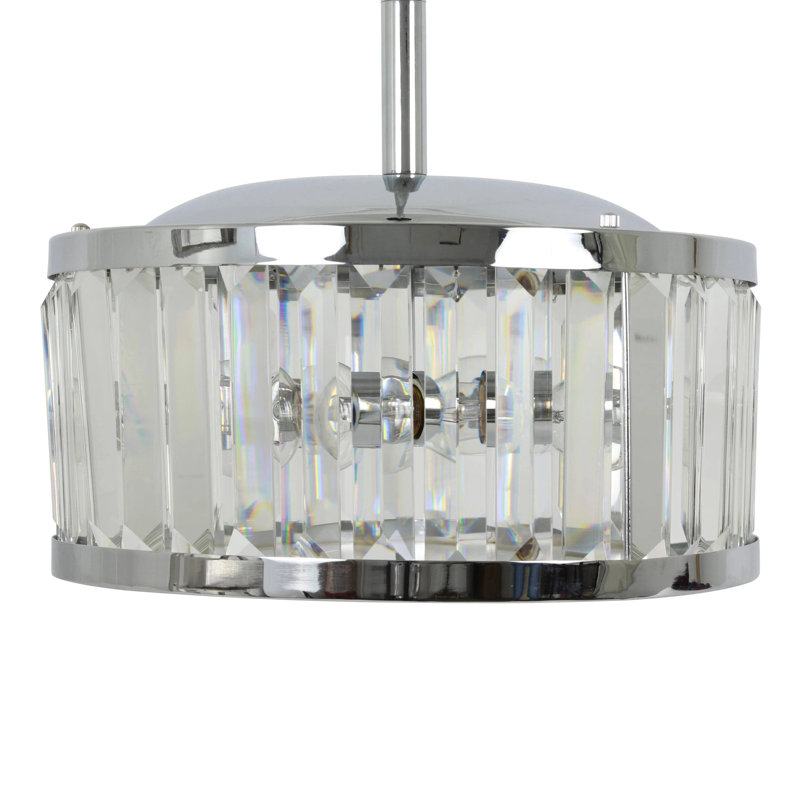 Luminaire suspendu tambour 3 lumières unique/statement avec accents de cristal Toups