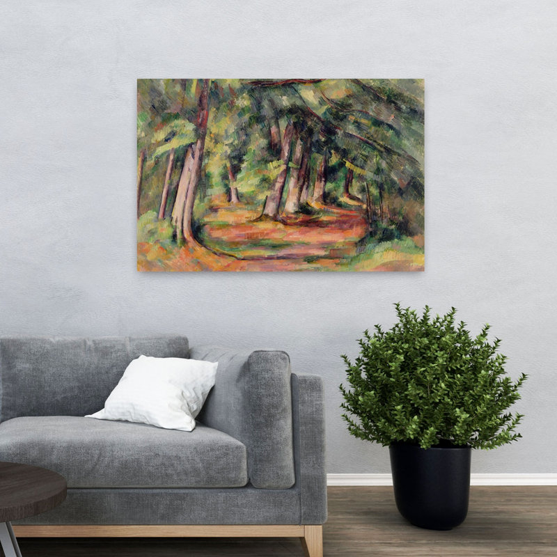 Underwood 1890-94 Impression d'art mural abstraite impressionniste contemporaine représentant un arbre, H 32 po x l 48 po