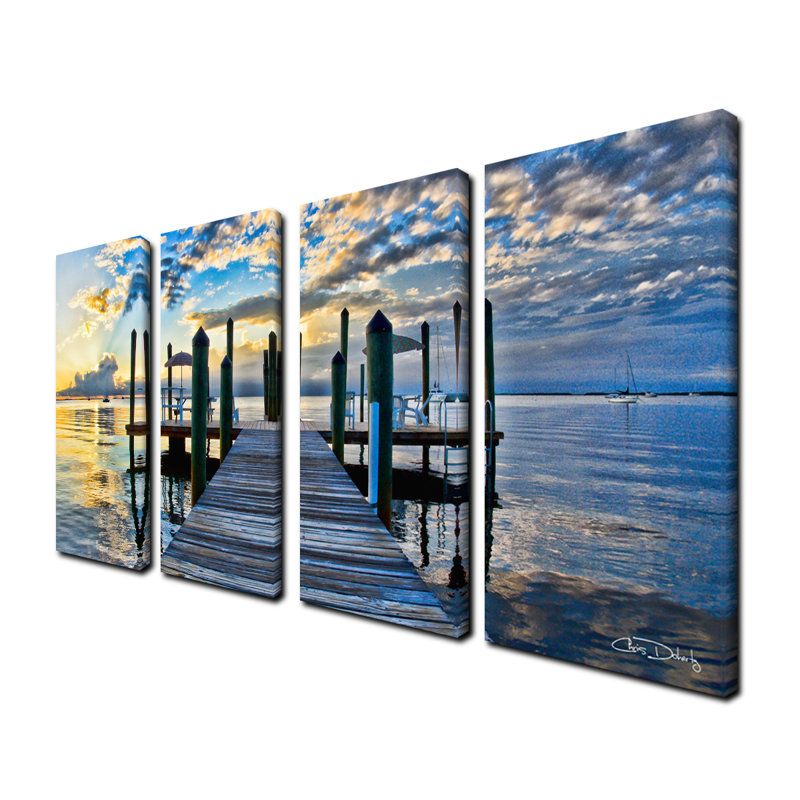 « key largo »-ensemble de 4 reproductions de photos sur toiles tendues