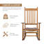 Chaise berçante en bois à haut dossier-246767764