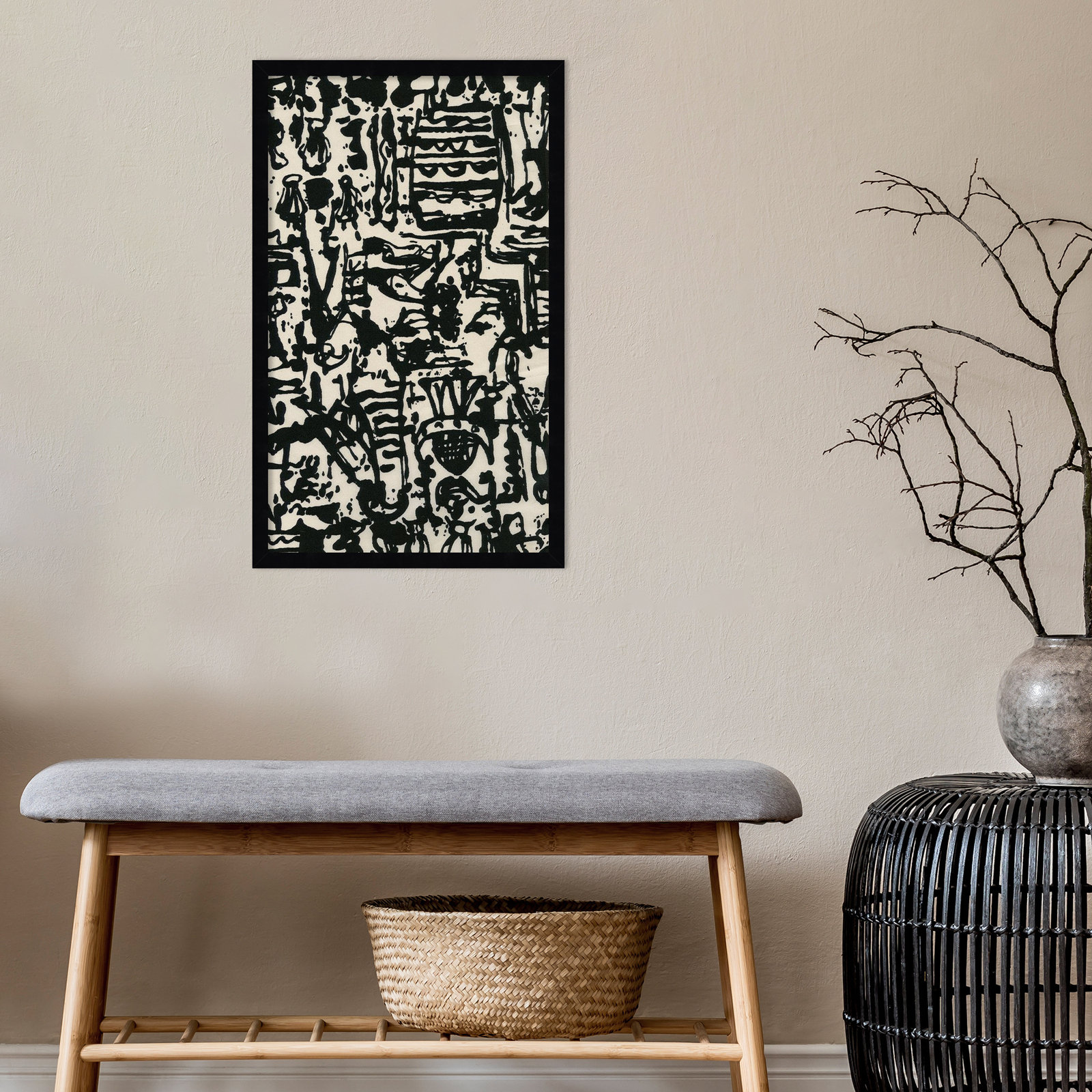 Graphic Mod Abstract II Print, Black, 27" H x 16" W