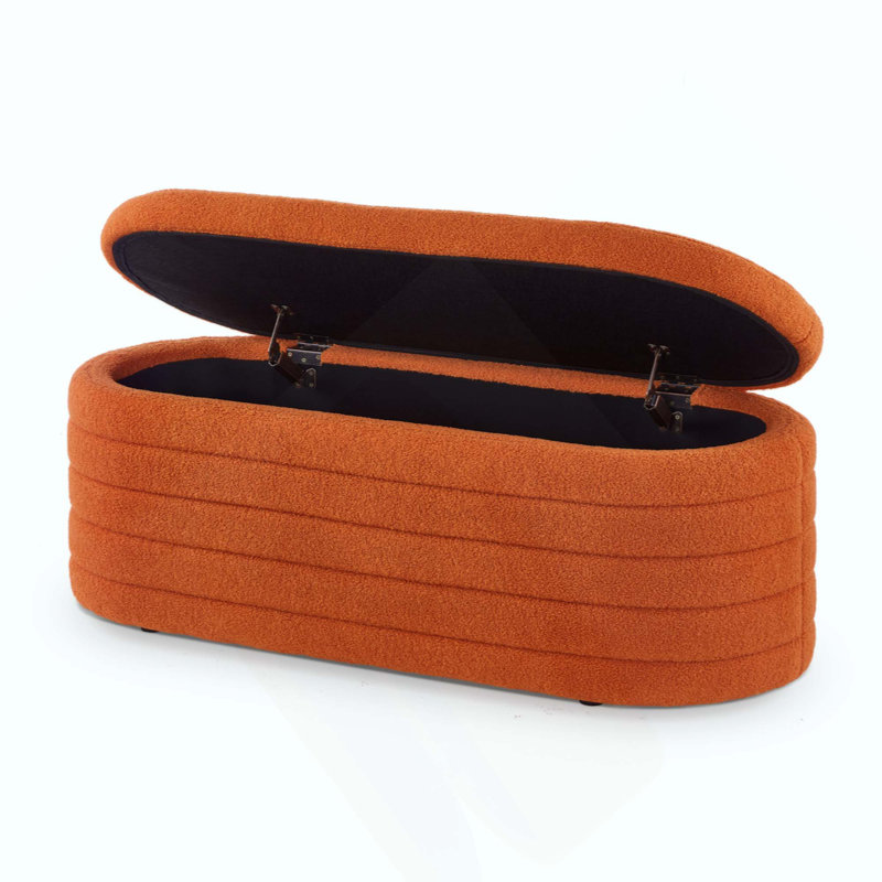 Banc de rangement rembourré Hazelzet, Orange