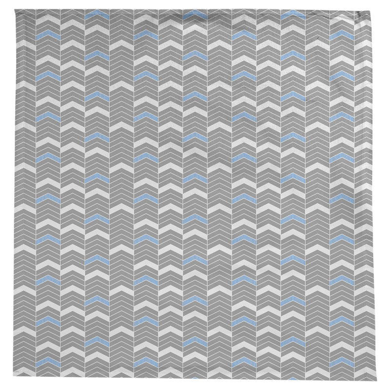 Nappe à chevrons à traits Stephenie, Gris / bleu / blanc