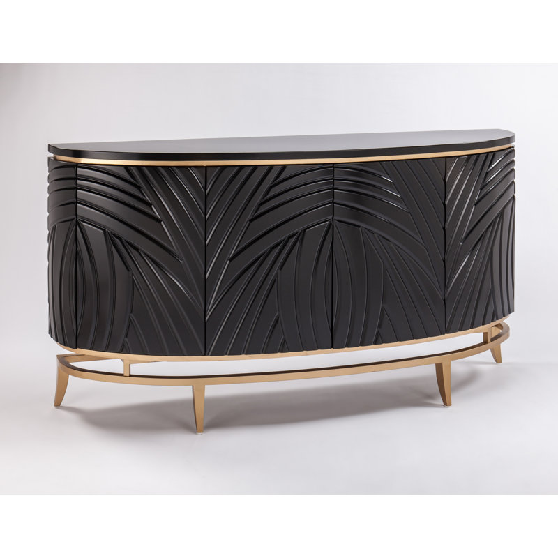 71.5'' Sideboard, Black/Gold