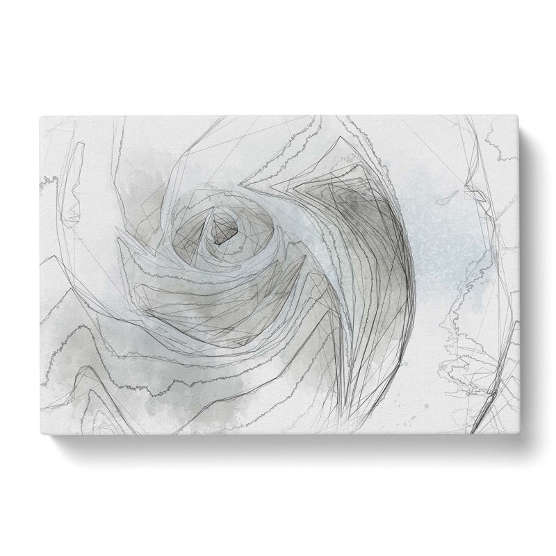 White Rose In Abstract - Wrapped Canvas Print, 40cm H x 60cm W x 3cm D