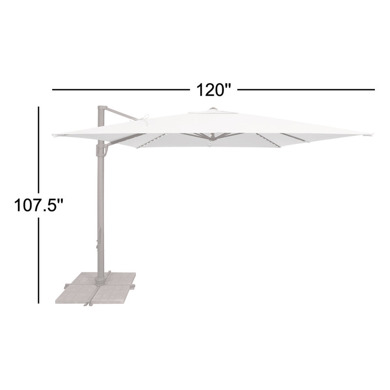 Parasol carré 10 pi Windell, Sunbrella / noir