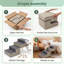 H 15,6 po H 2 en 1 pliable en bois pour chien avec escalier et repose-pieds antidérapant pour canapé, lit et véhicule - Gris clair
