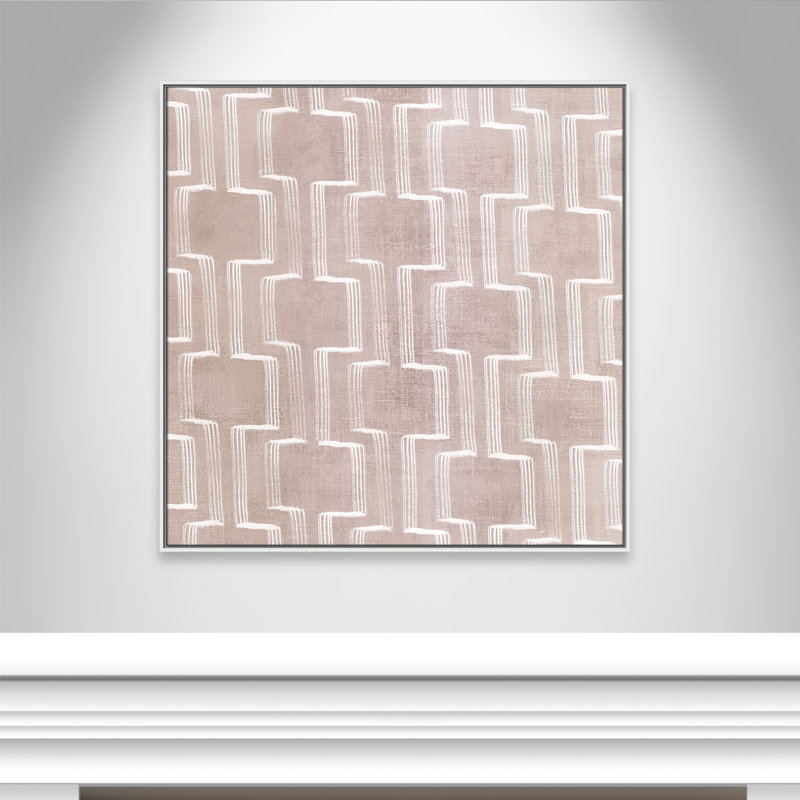 Symphonie en mouvement II - reproduction carrée par Emma Peal, Blanc, H 41,5 po x l 41,5 po
