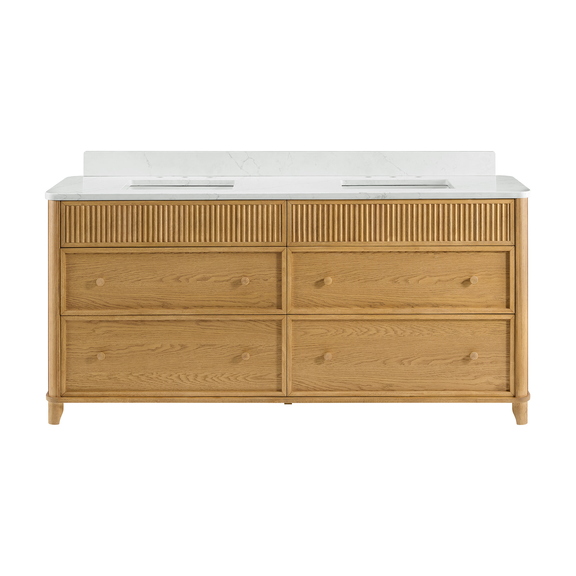 Kennedy Bathroom Vanity In Natural Enhanced Oak, 72", Enhanced Natural Oak