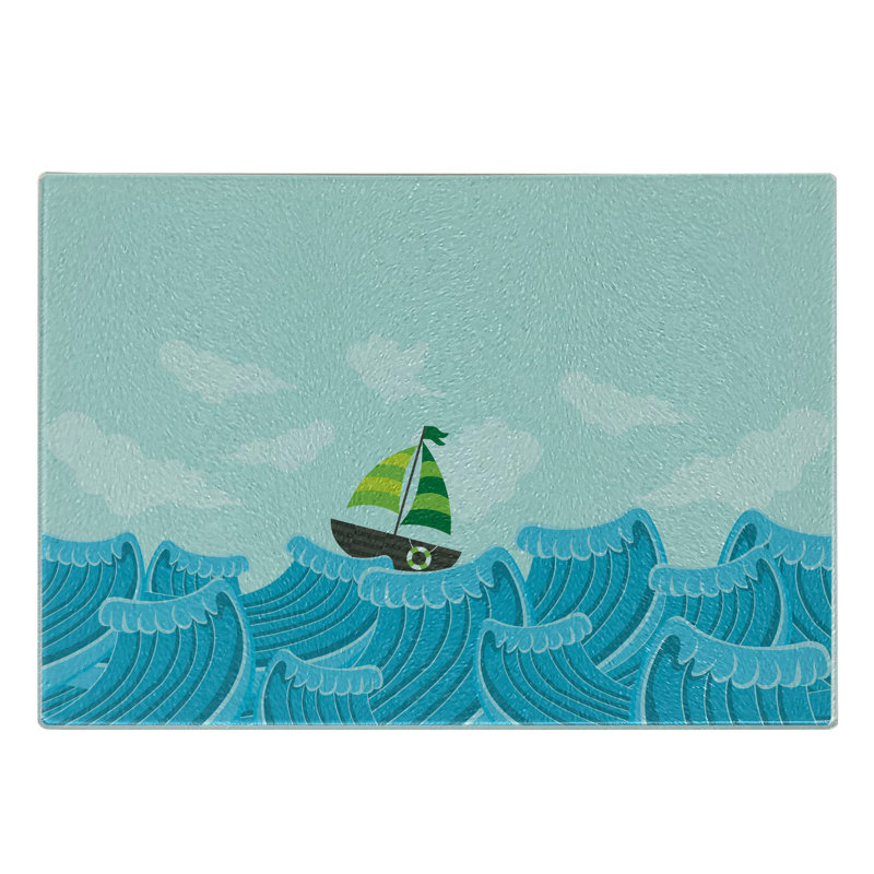 Planche à découper en verre trempé Ambesonne Ocean