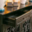 Buffet noir rétro en bois massif
