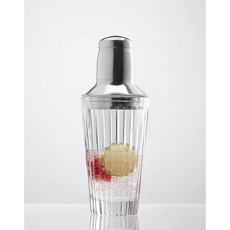 Zelda Cocktail Shaker Hand Blown Glass Bar Shaker Drink Mixer for Cocktails Dishwasher Safe Glass with Elegant Design