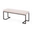 Banc rembourré beige et bronze, aspect moderne, lignes droites, structure ouverte, pieds à finition lisse, pi