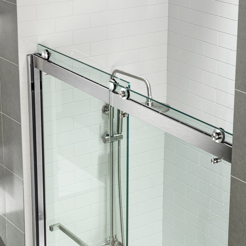 56-60X62" Double Sliding Tub Door with 3/8" Thickened Upgrade Tempered Glass | Stainless Steel Hardware | Safe, Explosion-Resistant, Clear & Stylish, Sturdy & Durable 