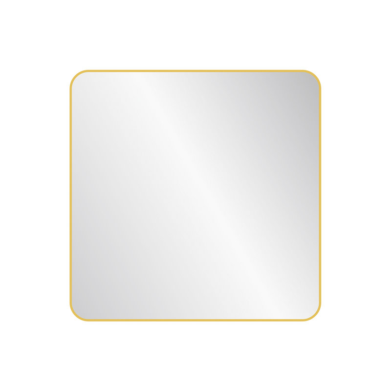 Metal Framed Wall Mounted Accent Mirror, 80cm H x 80cm W, Gold