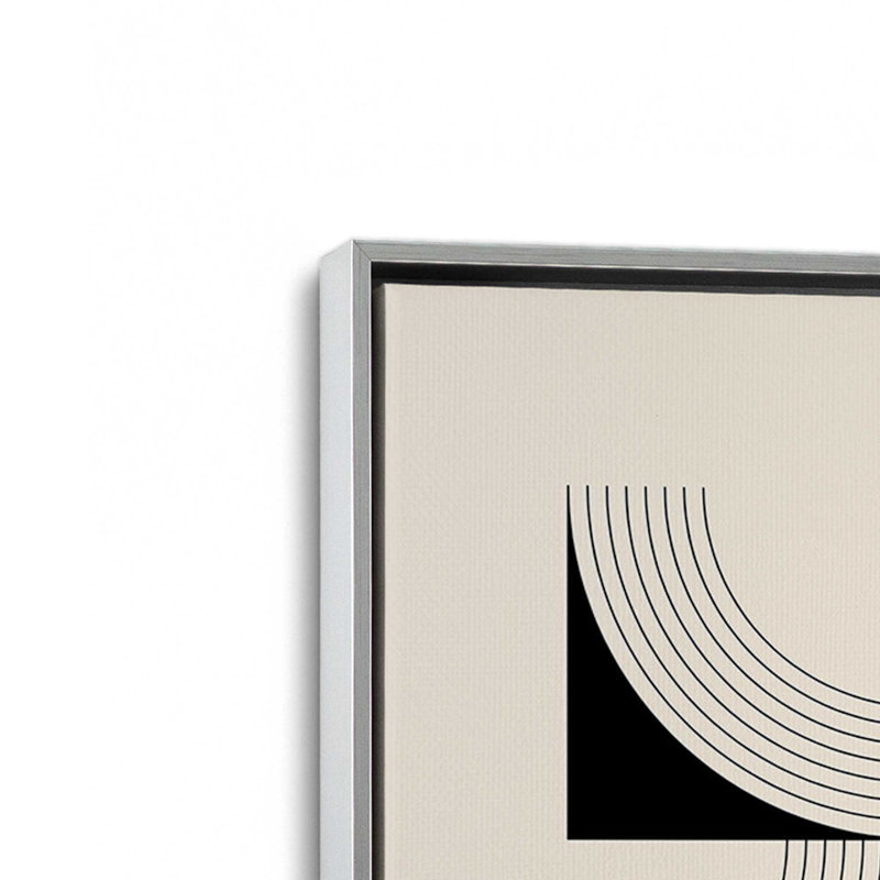 «Abstract Bauhaus Symmetry Grid», reproduction sur toile, Cadre flottant en chrome poli, H 18,75 po x l 12,75 po x P 1,75 po