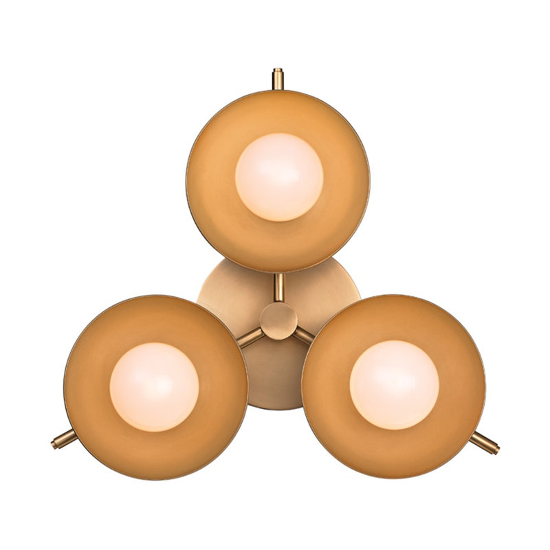 Julien Glass Semi Flush Mount, Aged Brass