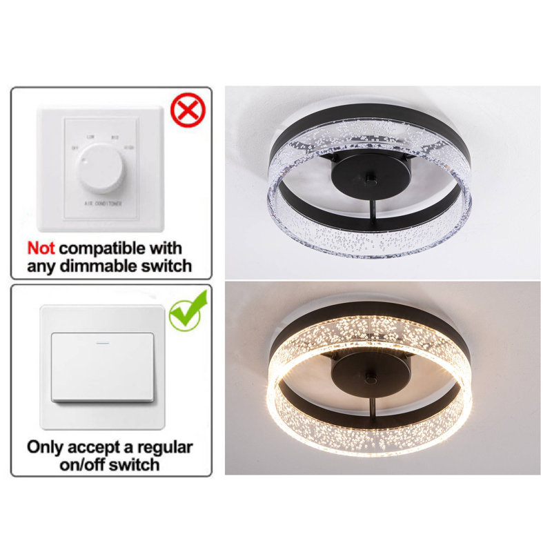 1-Light 29.6cm LED Flush Mount, Black