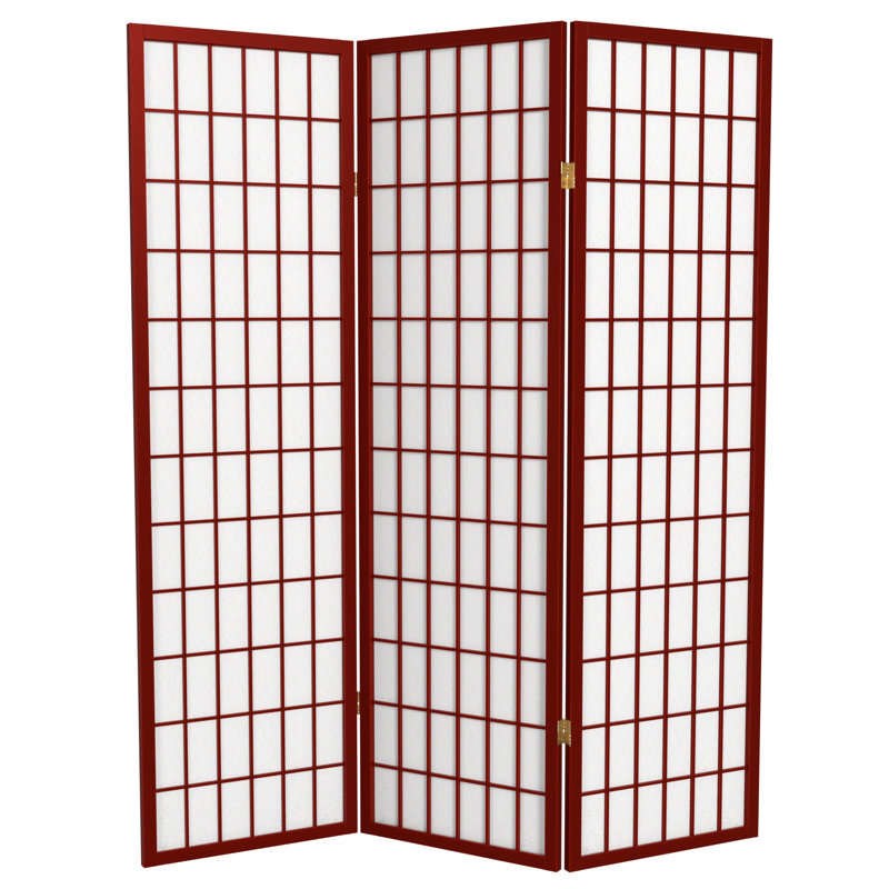 Alex 58.75" Tall Folding Room Divider, Rosewood, 3 Panels