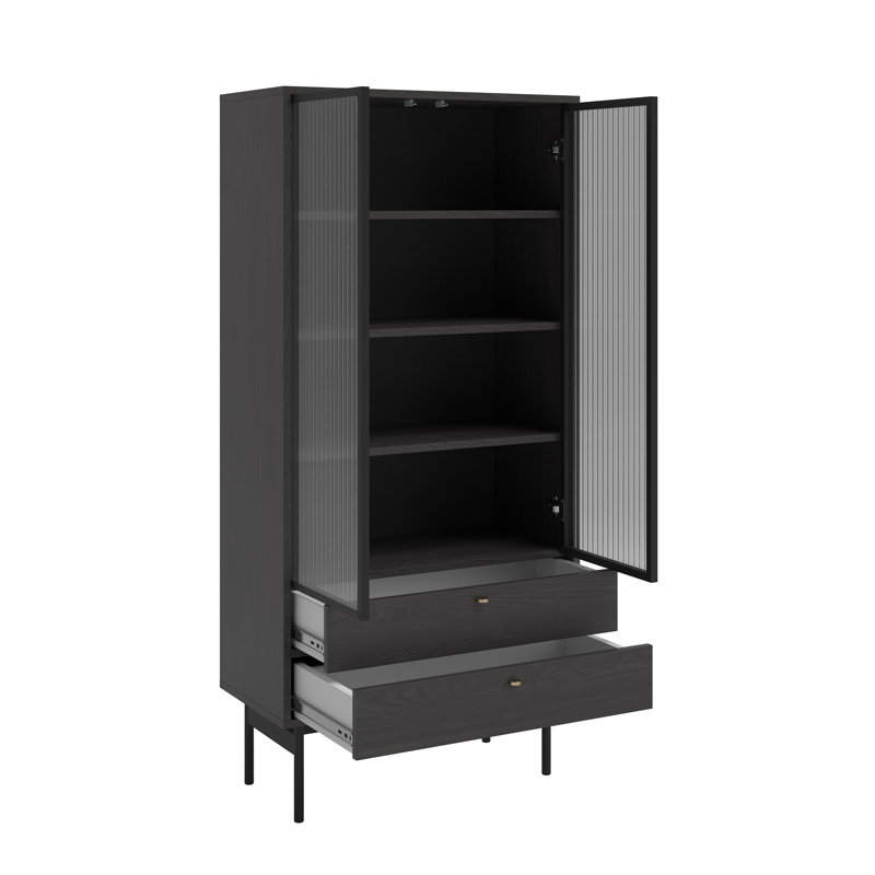 Alyssya Display Cabinet, Black Ash