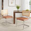 Faux Leather Upholstered  Cantilever Dining Chair with Chrome Legs-135786680