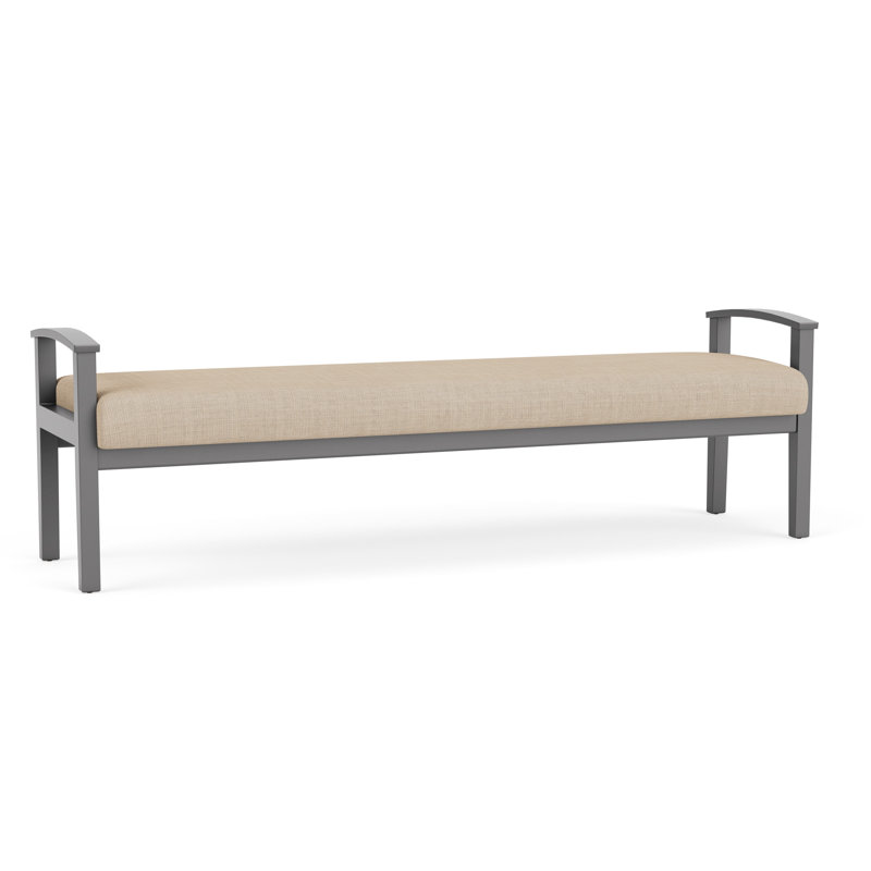 Banc en bois massif Amherst, Étain, Chambray calcaire